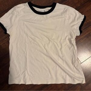 Topshop White Ringer Tee with Black Trim!
